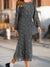 PrSinsay Women's Black With Long Sleeve Floral int Midi Dress |Sinsay in Lebanon