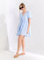 Sinsay Women's Light Blue Puff Sleeve Mini Dress
