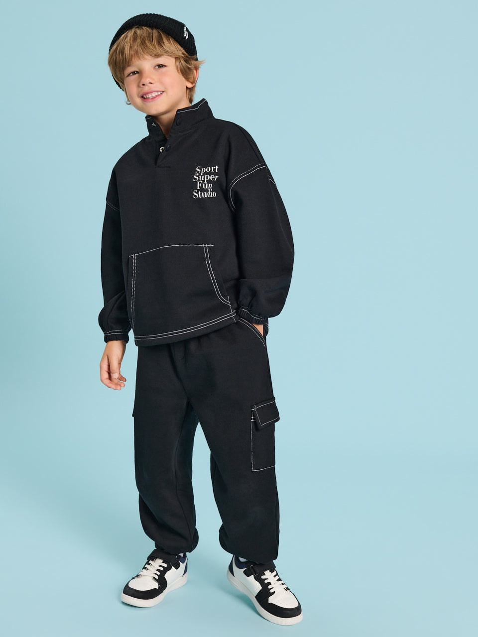 Sinsay Boy's Black Cargo Sweatpants
