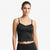 Ultra Flirt Women's Black V-Neck Strapped Crop Top