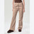 Sinsay Women's Beige Fleece Drawstring Waist Flared- Pants