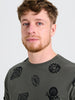 Sinsay Men's Khaki Green Printed T-Shirt | Sinsay In Lebanon