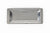 Silver rectangular tray with a textured surface on a wooden background