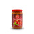 A jar of Taj Tomato & Basil Sauce with a red lid and a label showing the brand name, product name, and a picture of tomatoes and basil.