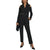 Donnakaran New York Women's Black Cold Shoulder Blazer