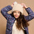 Sinsay Girl's Beige Cozy Ribbed Knit Style with Earflaps Beanie