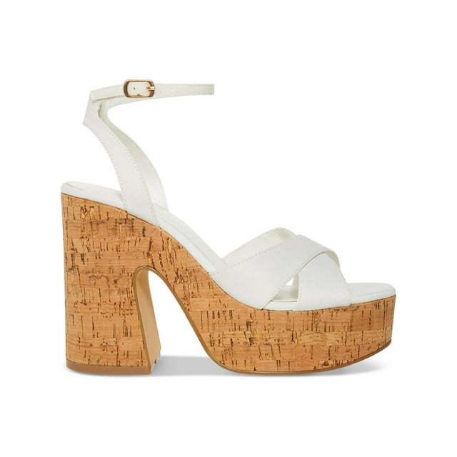 Madden Girl Women's White Rio Ankle-Strap Crisscross Platform Sandals | Madden Girl In Lebanon