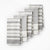 Set of folded striped towels on a white background