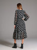 Sinsay Women Black Floral Long Sleeve Midi Dress | Sinsay in Lebanon