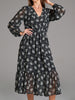 Sinsay Women Black Floral Long Sleeve Midi Dress | Sinsay in Lebanon