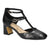 Black crocodile-patterned high-heeled shoe on a white background