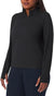 Mondetta Women's Black Long Sleeve Active Ribbed 1/2 Zip Blouse
