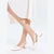 Coutgo Women's White Bow Chunky Closed Square Heels