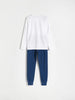 Reserved Boy's White & Navy Printed Two Pieces Pajama Set | Reserved In Lebanon