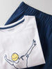 Reserved Boy's White & Navy Printed Two Pieces Pajama Set | Reserved In Lebanon