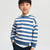 Sinsay Boy's Blue & White Horizontal Stripe Crewneck Sweatshirt