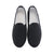 Pair of black loafers on a white background