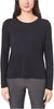 Mondetta Women's Black Ribbed Long Sleeve Blouse