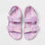 A pair of Cat & Jack double-strap sandals in a pastel lavender and pink marbled pattern, shown from a top-down view on a light gray background.