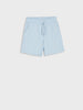 Light blue shorts on a white background