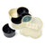 A cloud-shaped snack container set with a cream-colored outer container, black inner compartments, and a matching translucent lid printed with the words 'VERY GOOD Snacks'. A separate black compartment is shown in front on a clean white background.