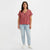 Levi'S Women's Red Floral Print Short-Sleeve Shirt