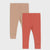 Sinsay Baby Girl's Coral & Tan Ribbed Pack Of 2 Leggings