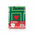 Packaged green towel with red heart design and Teka branding on a wooden surface