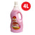 Pink bottle of Sanita fabric softener with a 4L label on a white background