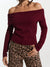 Sinsay Women's Burgundy Long Sleeve Off Shoulder Blouse|Sinsay In Lebanon