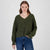Hippie Rose Women's Olive Green Ribbed Knit Sweater