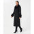 Via Spiga Women's Black Faux Fur Trim Long Coat