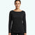 Planet Heart Women's Black Boat-Neck Long-Sleeve Blouse