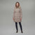 Cole Haan Women's Taupe Faux-Fir Trim Hooded Down Puffer Coat