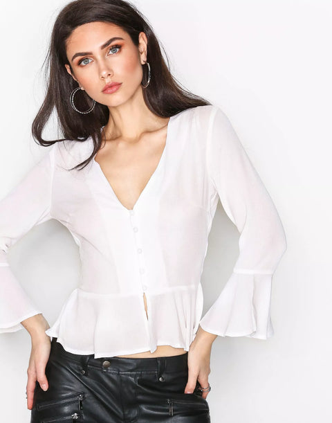 Missguided Women's White Blouse AMF1922(cr76)