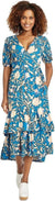 Knox Rose Women's Blue Short Sleeve Wrap Dress | Knox Rose In Lebanon