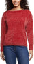 Orvis Women’s Burgundy Boatneck Chenille Soft Textured Knit Cozy Pullover Sweater