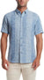 Weatherproof Vintage Men's Blue Short Sleeve Linen Cotton Blend Woven Button Down Shirt | Weatherproof Vintage in Lebanon
