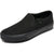 Black slip-on shoe with Vans logo on a white background