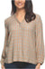 Felina Women's Multicolor Lurex Plaid Long Sleeve Blouse