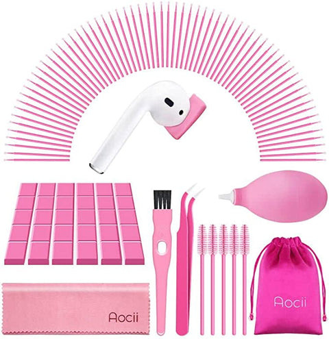 Aocii Cleaner kit for Airpod, Cleaning Putty Compatible with Airpod 3 Airpods pro, Phone Charging Port Cleaning Tool, Pink Cleaner kit for iPhone/Speaker/Earbud, Electronics Cleaner, Gift for Women AM180 shr
