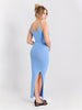 Sinsay Women's Blue Ribbed Midi Dress With Straps | Sinsay In Lebanon