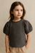POMPdeLUX Girl's Grey Puff Sleeve blouse | POMPdeLUX In Lebanon