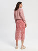 Sinsay Women's Red & White Floral Pleated Midi Skirt | Sinsay In Lebanon