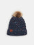 Sinsay Girl's Navy Knitted Pom Pom Beanie|Sinsay In Lebanon