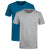 Hanes Men's Dark Blue/Grey 2 Pack Short Sleeve Crew Neck Moisture Wicking T-Shirt