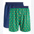 Clun Room Men's Navy/Green Football Print 2 Pack Boxers