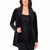 Vince Camuto Women's Black Velvet Open-Front Cardigan