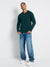 Sinsay Men's Dark Green Long Sleeve V-Neck Blouse | Sinsay In Lebanon