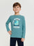 Sinsay Boy's Dark Aqua Printed Long Sleeve Blouse |Sinsay In Lebanon